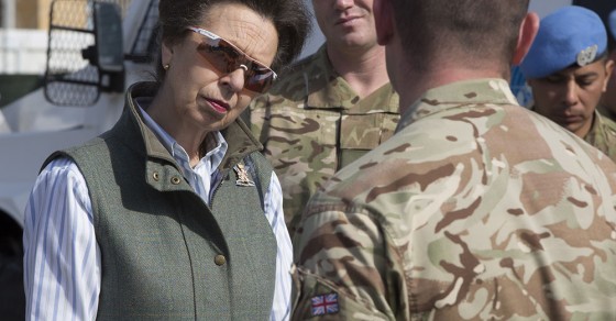 Princess Anne visits troops in Cyprus