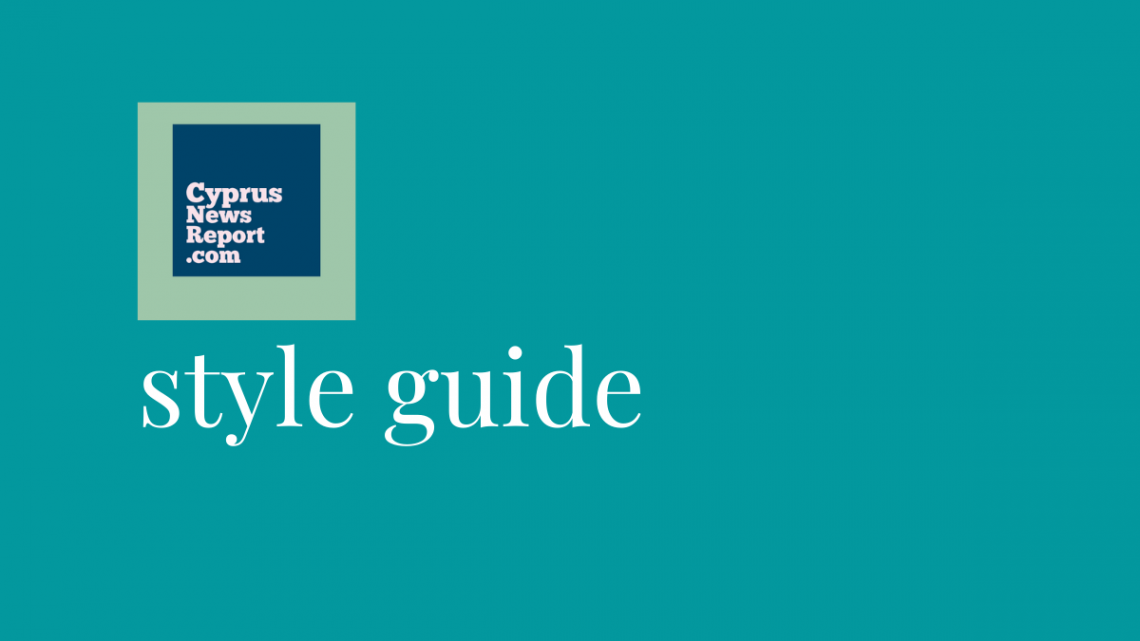 CyprusNewsReport.com Style Guide